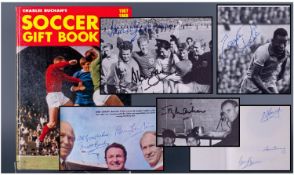 Football Autographs, Smashing Collection Of Signatures In Soccer Gilt Book Including Sir Alf