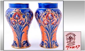 James Macintyre Art Nouveau Fine and Rare Pair of Vases designed and produced by William Moorcroft.