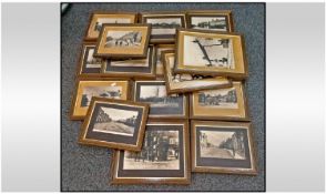 16 Framed Photographic Prints of Old Blackpool and the Fylde and Fleetwood Areas. 12 by 10 inches.