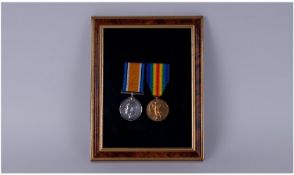 World War 1 Pair Of Medals, War And Victory Medal Awarded To 55226 PTE J N VALENTINE H L I, Fitted