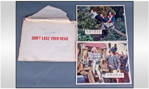 Carry On Autographs, 2 original, `dont lose your head` lobby cards with signatures Sid James, Jim