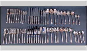 A Silver Plated 59 Piece Cutlery Set Of Good Quality. No box.