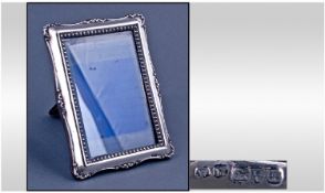 Victorian Shaped Silver Photo Frame. Hallmark Chester 1901. Height 6.5 Inches, 5.5 Inches Wide.