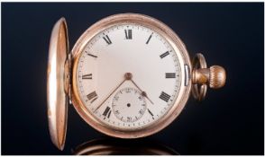 Vintage Waltham Gold Plated Full Hunter Pocket Watch. Guaranteed to be made of two plates of 10ct