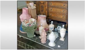 Collection Of Various Lamp Shades, approximately 40 in total, including 22 Small Pink Shades,