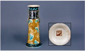 Minton Two Handle Seccesstionist Vase. Circa 1900. Mintons stamp to base. Stands 12 inches high.