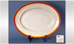 Large Clarice Cliff Bizzare Oval Meat Platter. 16.5`` in diameter.