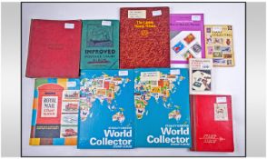 Box of Stamp Albums and Reference Books, A Few albums are virtually empty, and a good selection of