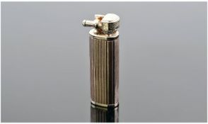 Italian Silver Cased Cigarette Lighter, Oval Reeded Case With Italian Hallmark, Monogrammed To Base