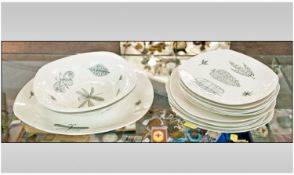 Midwinter Nature Study 15 Piece Set 1950`s Fashion shape comprises 6 dinner plates 9 inch diameter,