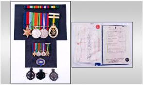 WW2 Group Of Four Medals Comprising Territorial Efficiency Decoration, 1939-45 Star, Defence And