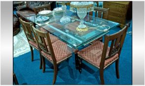Contemporary Glass Topped Extending Dining Table, Raised On A Polished Chrome Base, Length 90