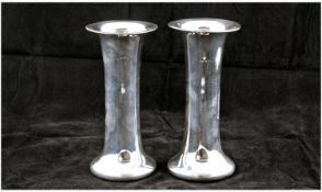 A Pair of Silver Tulip Vases of Good Quality. Hallmark Birmingham 1919. Total weight 18 ozs. Loaded