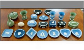 Quantity Of Wedgewood Jasper Ware, various colours including green, black, blue and brown.