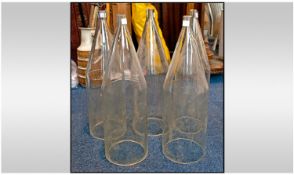 An Interesting Set Of Five Victorian/Edwardian Glass Funnel Shaped Force Greenhouse Growers. Of