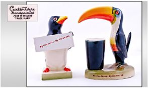 Carlton Ware Hand Painted Guinness Advertising Figures, 2 In total. 1, Toucan figure, 8.5 inches
