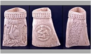 Prisoner of War and Isle of Man Interest. A scarce bone spill vase, carved with the three legs of