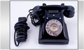 Vintage Black Bakelite G.P.O Telephone. Date 1955. Complete and Working Order. Ready to Use.