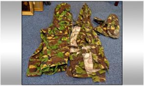 Two Military Camouflage Combat Smocks, Sizes 160/104 & 170/104, Together With Outer Mittens For