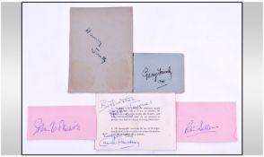 Comedy Autographs (6) in total including Charles Hawtrey, Hattie Jaques, Peter Sellers, John le