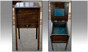 1920`s Lidded Sewing Box, with a pull out draw to the bottom. Inside lined with blue material.