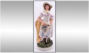Staffordshire Figure. c.1860. ` Fish Woman ` Stands 13.25 Inches High. All Aspects of Condition Is