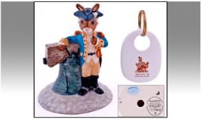 Royal Doulton Bunnykins. 1, Bunnykins key fob with original box. 2, Liberty Bell issued originally