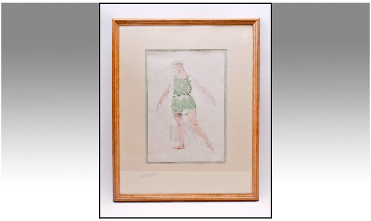 James Arden Grant (1885-1973) Dancer, pencil and watercolours. 14 x 9.5  inches. Provenance: