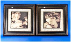 Pair of Framed Contemporary Classical Prints, from the Connoisseur Collection 1. Petite Renaissance