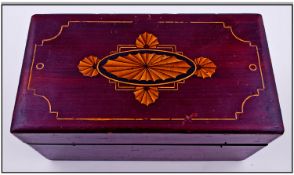 Regency Tea Caddy, with two compartments to interior. 7.75 inches in width and 4 inches high.
