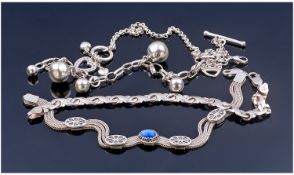 Collection Of Four Silver Fashion Bracelets.