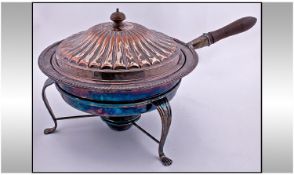 Silver Plated Warming Dish On claw feet stand. 13 inches in height.