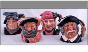 Four Royal Doulton Character Jugs comprising 1. Lumberjack D 6610 7 inches in height 2. Sancho