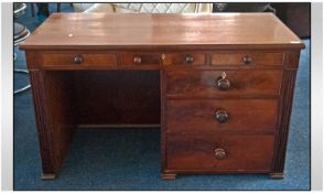 Victorian Mahogany Adapted Desk, Three Frieze Drawers Above A Bank Of Three Drawers, Height 31
