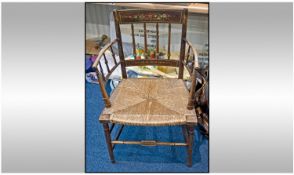 An Interesting Painted Regency Beech Wood Chair, in the Sheraton style, probably made in the West