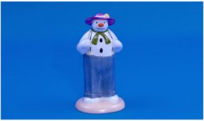 Coalport `The Snowman Dressing Up` Character Figure. Raised on oval base. With original box and