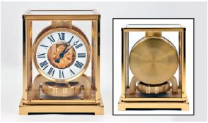 Jaeger-LeCoultre Atmos Clock, With Lacquered Brass And Glass Panelled Case, White Chapter Dial,