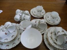 Foley China Part Tea Set, 42 pieces in total, comprising sandwich plate, sugar bowl, milk jug, cups