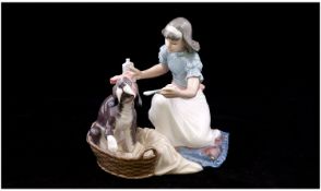 Lladro Figure ` Take Your Medicine ` Model No.5921. Issue Year 1992 - Retired. Height 6.5 Inches.