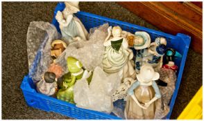 Box of Assorted Porcelain Figurines.
