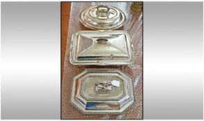 Three Silver Plated Entree Dishes.