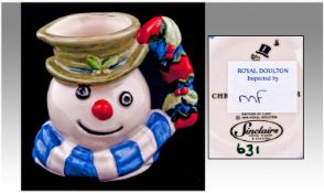 Royal Doulton Snowman Miniature Character Jug Christmas Cracker. Number 631 in limited edition of