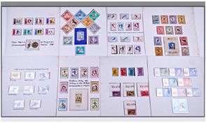 Twelve Large Well Presented Stamp Cards covering the Olympics from 1960 to 1976 features stamps