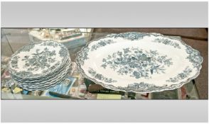Royal Crown Ducal Bristol 1950`s 14 Piece Set comprising 13 fruit plates, 7 inches in diameter and