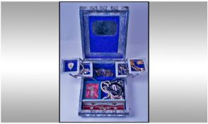 Jewellery Box in the Form of a Book containing a selection of costume jewellery including beads,