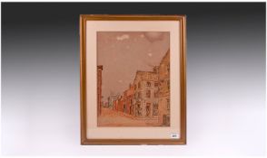 Edwin Robert Beattie 1845-1917 Preston Artist. Titled ``South Side Lord Street From New Street,