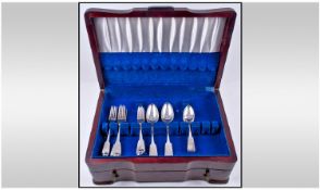 A Good Selection of George III Silver Flatware, Comprising Six Medium Sized Forks, Six Large Forks,