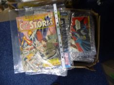 A Box Of Approximately 60 Comics. Includes some Superman and the like and some earlier rare sorts