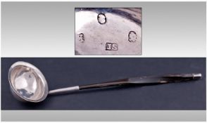 George III Silver Ladle with twist baleen handle. Hallmark London 1797. Makers mark JS. 6.75 inches