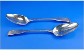 George III Pair of Large Silver Table Spoons. Hallmarks are Excellent, Makers Mark J.M ( John